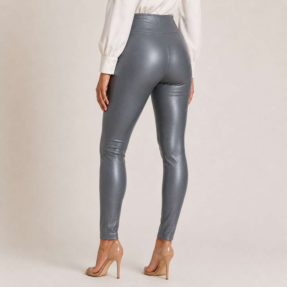Seven7 Leggings Faux Leather Women Large Gray High Rise Stretch Pull On NWT - Picture 12 of 12